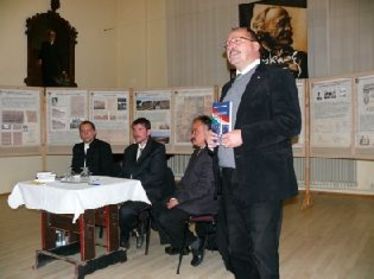 Demeter László, Nagy Szabolcs, Gottfried Barna és Németh Zsolt a könyvbemutatón