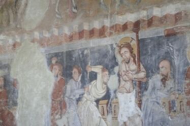 A Szent László-freskó részlete Gelencén. Albert Levente felvételei