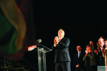 Orbán Viktor: Győztünk!                              Fotó: Hegedűs Márta (Magyar Nemzet)