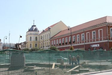 Költöztetés előtt a Szent György-szobor. Albert Levente felvétele