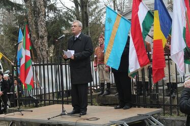 Tőkés László szól az egybegyűltekhez