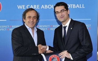 Michel Platini és Răzvan Burleanu