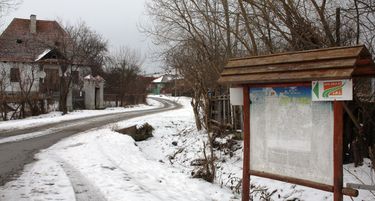 Tájékoztatótábla Bikfalván. A szerző felvétele