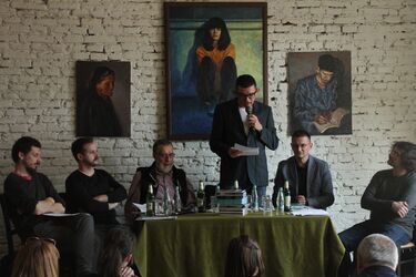 Serestély Zalán, Dimény H. Árpád, Bogdán László, Karácsonyi Zsolt, Bálint Tamás, Szonda Szabolcs. Albert Levente felvétele