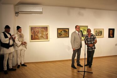 Fintu Dezső, Csillag Gergely György, Németh Zsolt és Antal Attila a megnyitón. Fotó: Albert Levente