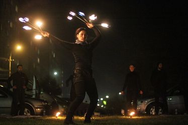 Tűzijáték az Állomás negyedben. Nagy D. István felvétele