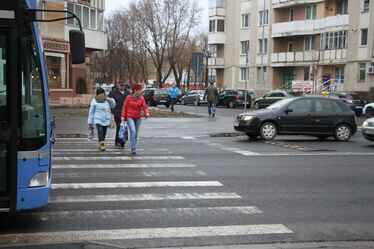 Sepsiszentgyörgy egyik legveszélyesebb gyalogátjáróján is több gázolás történt. Fotó: Albert Levente