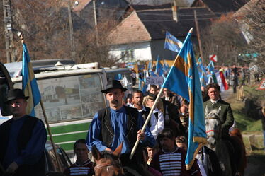 A székelyek nagy menetelésén 2013-ban. Albert Levente felvétele