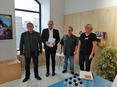 Fodor István, Grüman Róbert, Matt Barber és Petra Rebenstorf a csütörtöki sajtótájékoztatón. A szerző felvétele