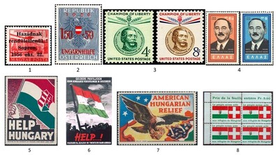 Az 1956-os magyar forradalom emléke bélyegeken