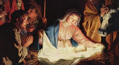 Gerhard van Honthorst: A gyermek imádása (részlet)
