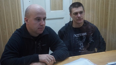 Szőcs Zoltán és Beke István a csíkszeredai börtönben. Bartos Lóránt archív felvétele