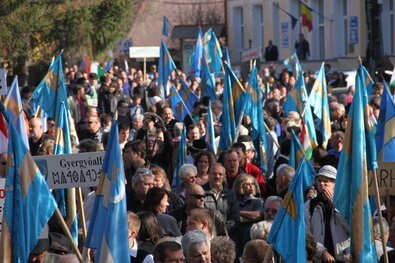 A Székely himnusz – a címer és a zászló mellett – ma már megkerülhetetlen jelképe a regionális önazonosságunknak. Fotó: Albert Levente