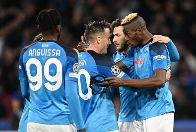 A Napoli kettős győzelemmel jutott a legjobb nyolc közé. Fotó: Facebook / UEFA Champions League