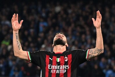 Olivier Giroud gólöröme. Fotó: Reuters / Alberto Lingria