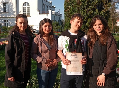 Szakács Gabriella, Néda Nóra, Györffy Balázs és Lázár Anita. Fotó: Jancsó Benedek Általános Iskola