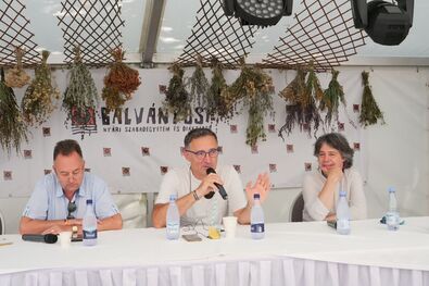 Pataky István, Tudor Giurgiu és Kósa András László a tusványosi beszélgetésen. A szerző felvétele