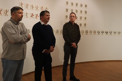 Fülöp József, Sántha Imre Géza és Miklós Szilárd a kiállításmegnyitón Fotó: Albert Levente