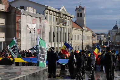 Nem először vonulnak fel a román nacionalisták Sepsiszentgyörgy utcáin. Albert Levente archív felvétele