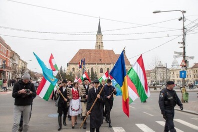 Március 15-ei felvonulás Kolozsváron. Fotó: Facebook / RMDSZ Kolozsvári Szervezet