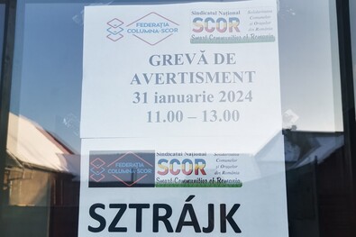 Januárban Sepsibükszádon is figyelmeztető sztrájkot tartottak. Fotó: Facebook / Sepsibükszád Önkormányzata