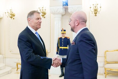 Klaus Iohannis és Charles Michel. Fotó: presidency.ro