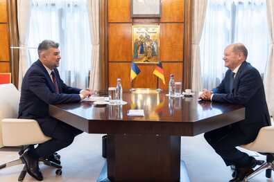 Marcel Ciolacu és Olaf Scholz. Fotó: Facebook / Guvernul României