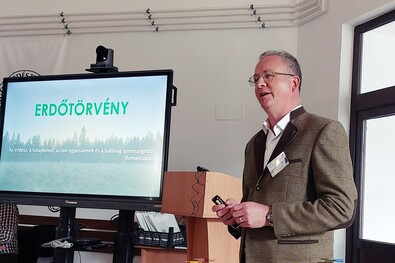 Porzsolt Levente a kommandói XXII. Erdészeti Szakkonferencián. A szerző felvétele