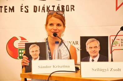 Sándor Krisztina Tusványoson. Fotó: Facebook / emnt.org