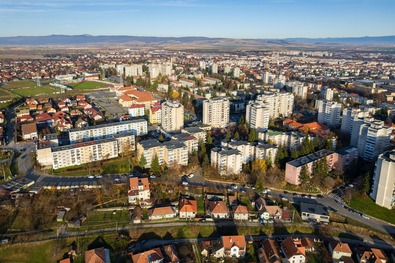 Sepsiszentgyörgyi tömbházak a magasból.Fotó: Facebook / Sepsiszentgyörgy önkormányzata