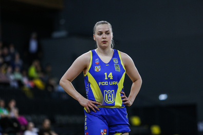 Biszak Boglárka az Aradi FCC mezében. Fotó: Miska Brigitta
