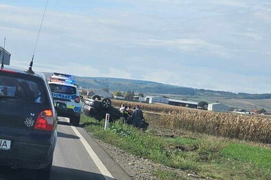 A Csernáton környéki baleset. Fotó: Facebook / Kézdivásárhelyi közlekedési INFO