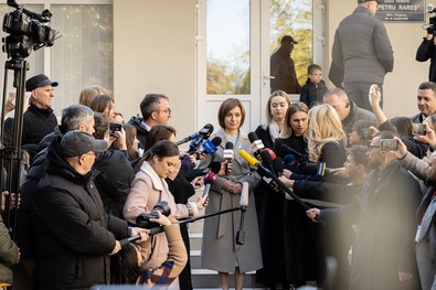 Maia Sandu Moldova újraválasztott elnöke a szavazás után. Fotó: Facebook / Maia Sandu