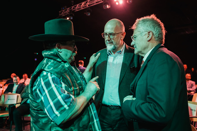 Kelemen Hunor RMDSZ-elnök Gábor Lajos és Bölöni László társaságában. Fotók: Facebook / RMDSZ