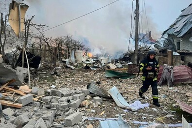 Pusztítás egy vasárnapi légitámadás után. Fotó: Facebook / Volodimir Zelenszkij