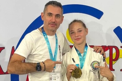 Rita és edzője. Fotó: Bács Rita személyes archívuma