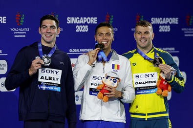 David Popovici arany-, Kós Hubert bronzérmes (Vizes világbajnokság)