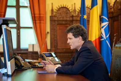 Nicușor Dan nemzetközi videokonferencián is megerősítette, hogy Románia továbbra is támogatja Ukrajnát. Fotó: presidency.ro