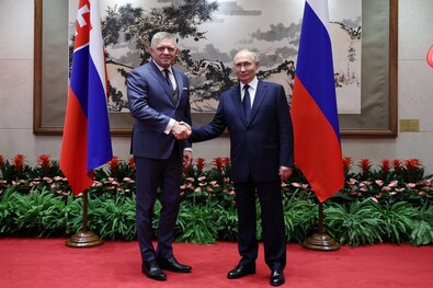 Robert Fico és Vlagyimir Putyin Pekingben. Fotó: kremlin.ru
