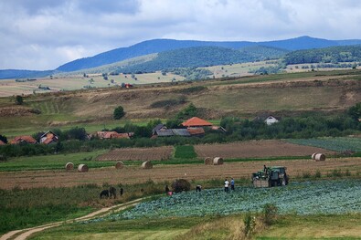  Őszi betakarodás Kézdiszentlélek és Kiskászon között, a perkői útról nézvést. Fotó: Bartos Lóránt