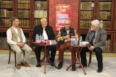 Préda Barna, Bedő Zoltán, Galbács Pál és Elbe István a budapesti könyvbemutatón. Fotó: Martinek Imre