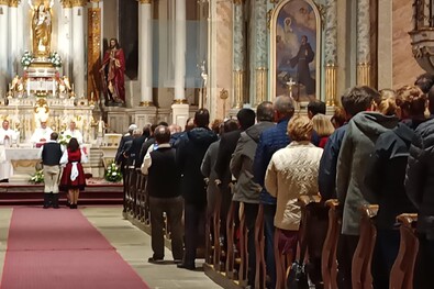 A kegytemplomban Kovács Gergely főpásztor celebrálta a szentmisét. A szerző felvétele