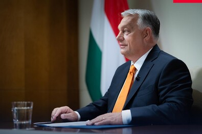 A magyar kormányfő a videókonferencián. Fotó: Facebook / Orbán Viktor