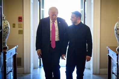 Az amerikai és az ukrán elnök előző találkozójukkor a Fehér Házban. Fotó: Facebook / Volodimir Zelenszkij