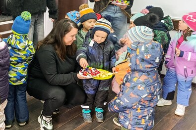 Napközisek a városházán. A szerző felvétele