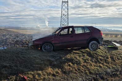 Baleset Réty közelében. Fotó: Kovászna megyei katasztrófavédelmi felügyelőség