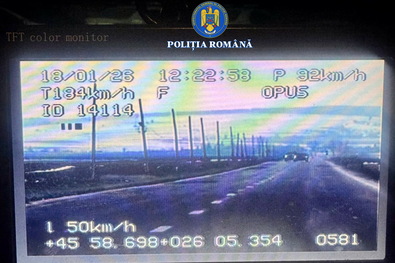 184 kilométeres sebességgel kapták el. A Kovászna megyei rendőrség felvétele