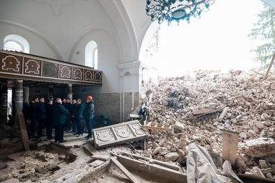 Leomlott Szilágycseh templomának tornya
