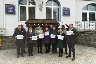 Sztrájk a vargyasi községházán. Fotó: sindicatulscor.ro