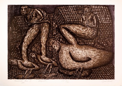 Gaál József: Vezeklések kora I., 1991, litográfia